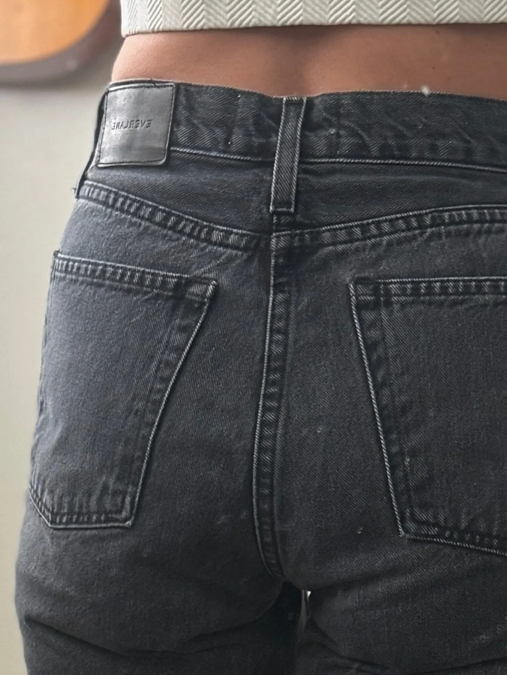 Everlane 90’s Cheeky Jean Long Denim jorts Bermuda Jorts Washed Black capri 26